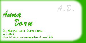 anna dorn business card